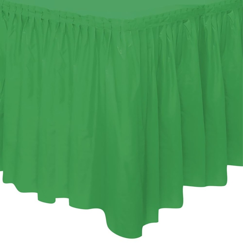 Emerald Green Solid Plastic Table Skirt, 29" x 14 ft