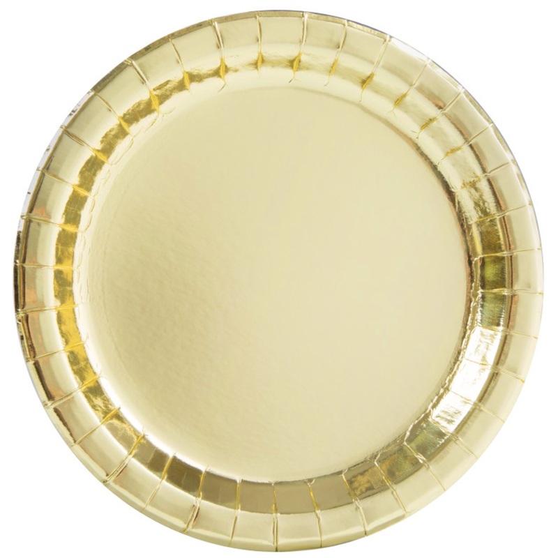 Gold Metallic Round 9" Dinner Plates, 8ct
