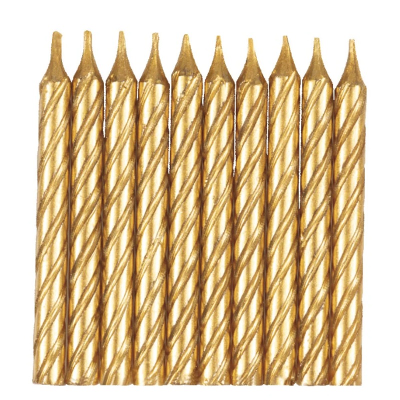 Gold Spiral Birthday Candles, 10ct