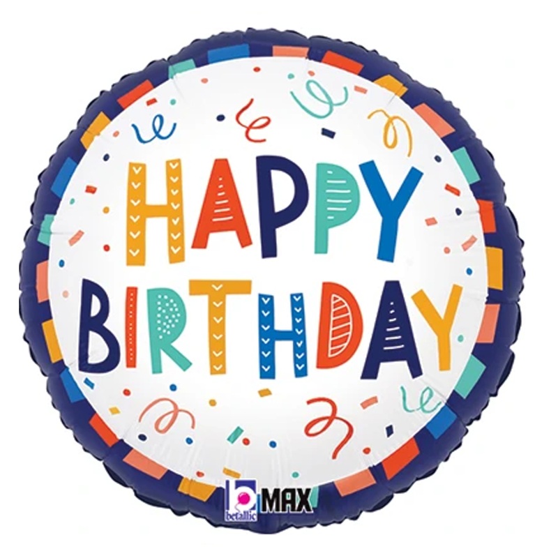 Happy Birthday Festive Foil Balloon 18"