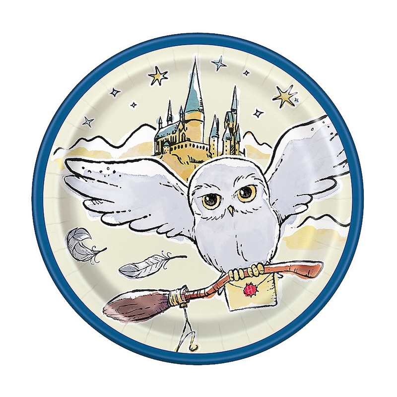 Harry Potter Party Hedwig & Hogwarts Paper Plates 7" - 8 Ct.