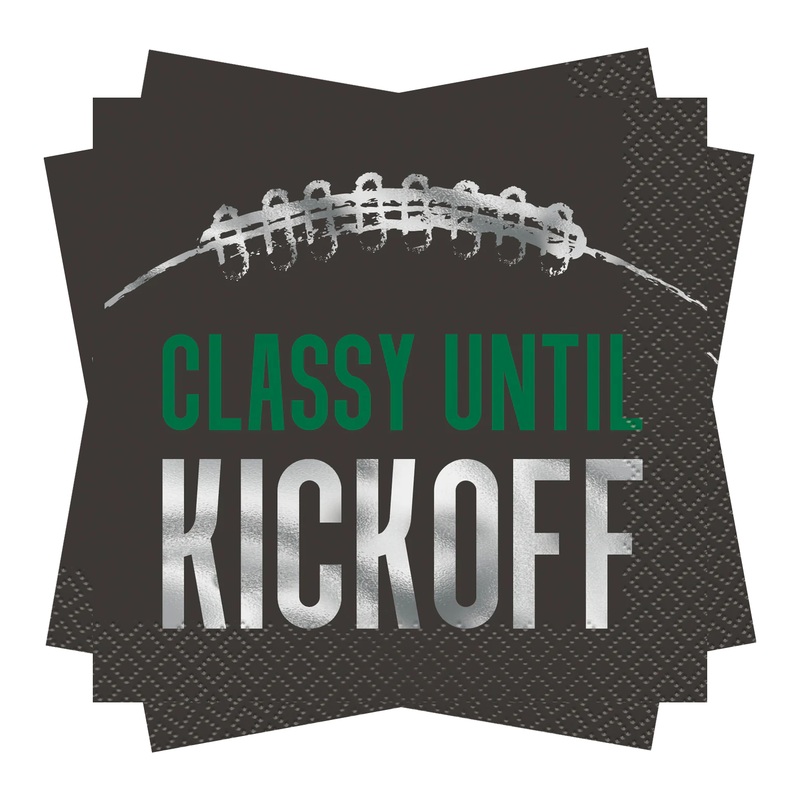 Kickoff Football "Classy Until Kickoff" Beverage Napkins, 16ct