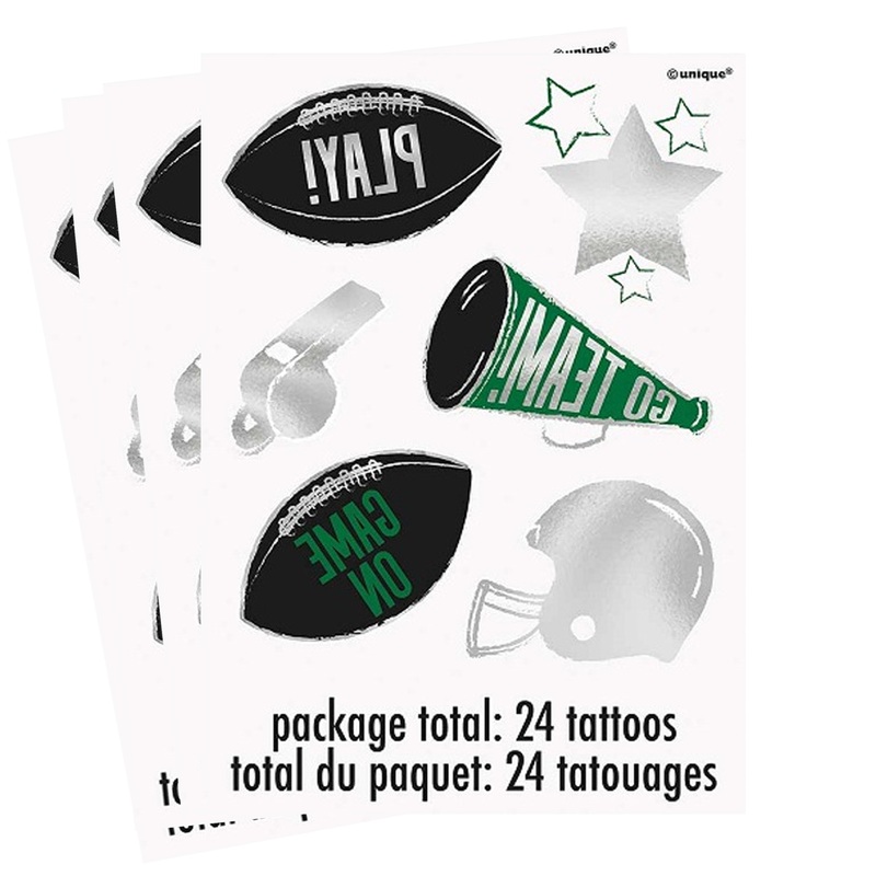 Kickoff Football Foil Tattoos, 24ct