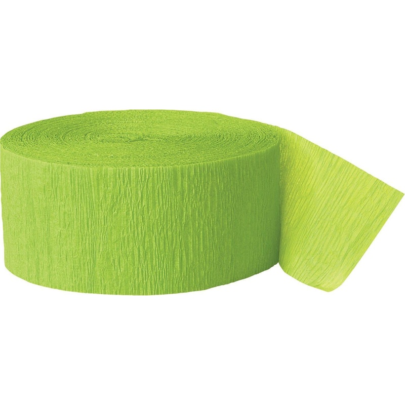 Lime Green Crepe Paper Streamer, 81 ft