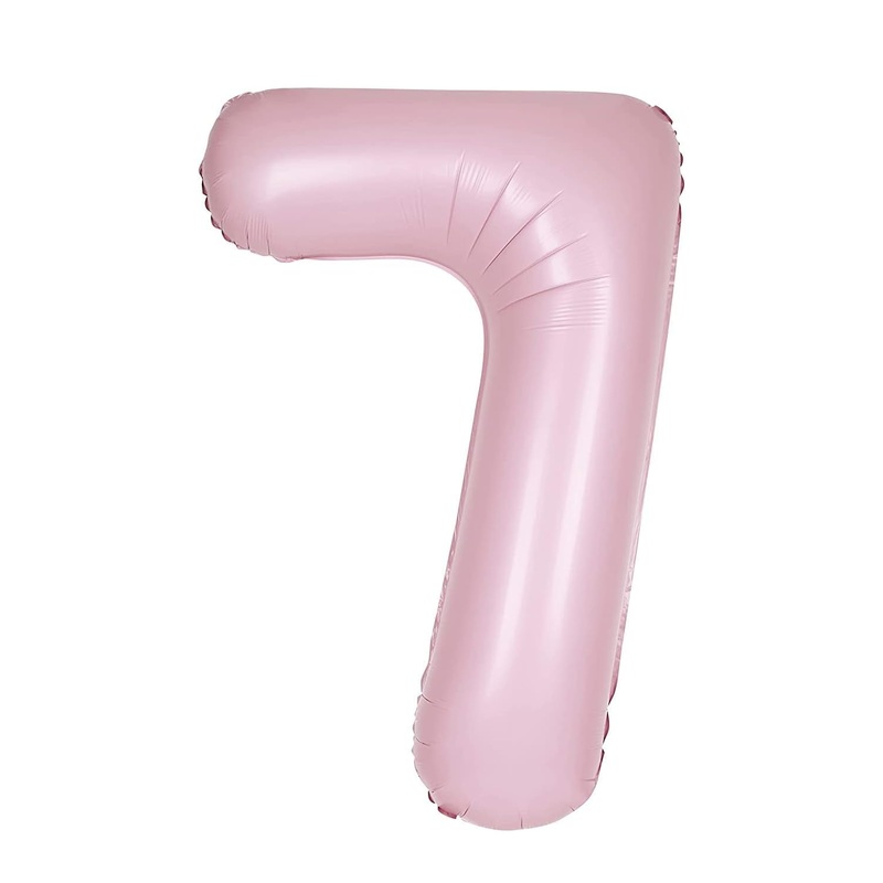 Matte Lovely Pink 7 Number Foil Balloon 34"