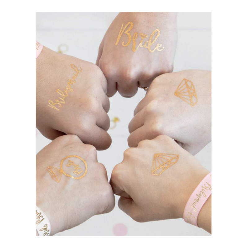 Metallic Foil Bachelorette Party Tattoos, 24ct