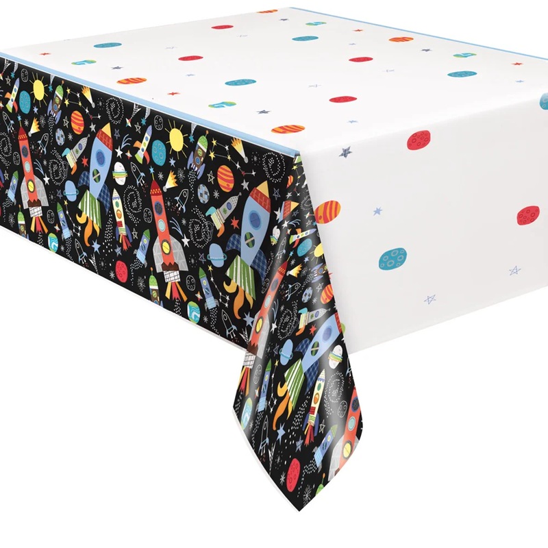 Outer Space Rectangular Plastic Table Cover, 54" x 84"