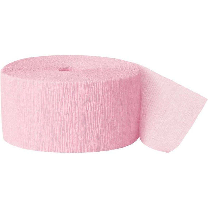 Pastel Pink Crepe Paper Streamer, 81 ft