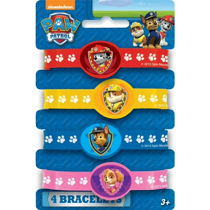 Paw Patrol Rubber Bracelets - 4 Pc