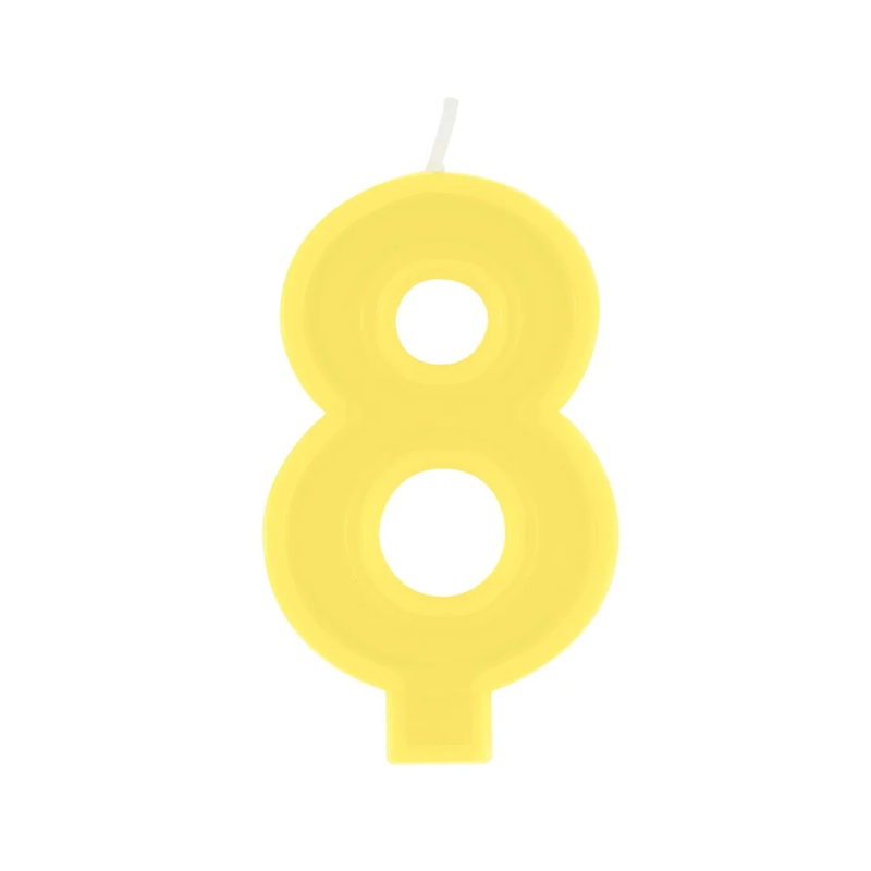 Raised Border Number 8 Birthday Candle
