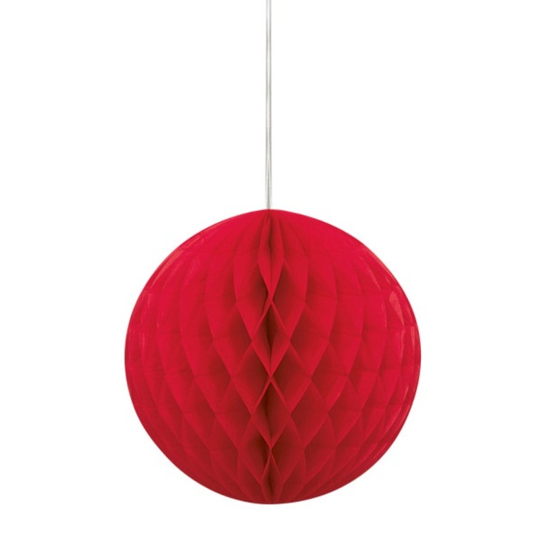 Red Solid Honeycomb Ball 8"