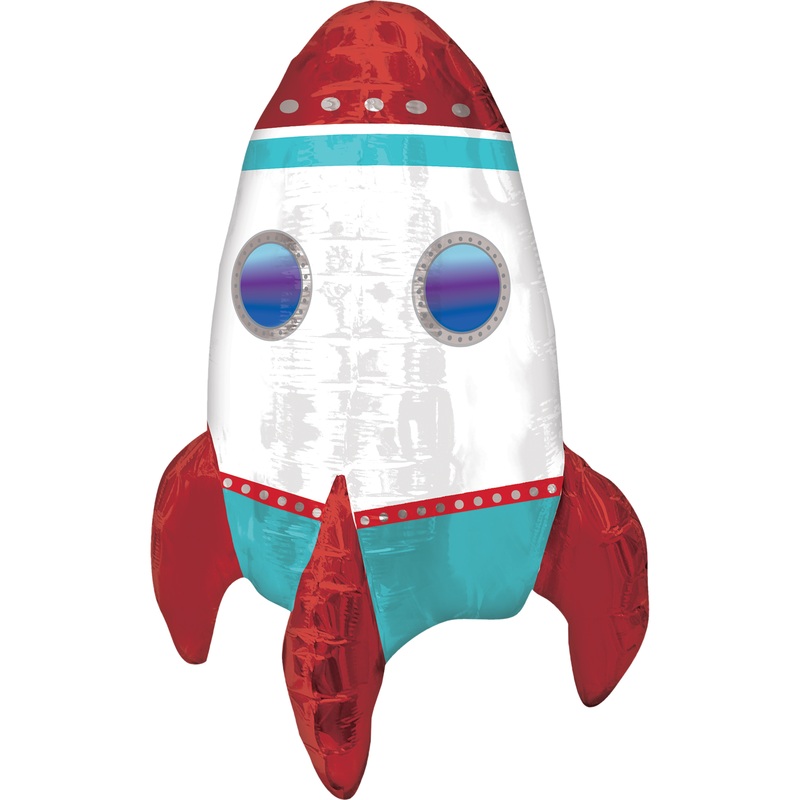 Rocket Ship Foil Balloon 21"
