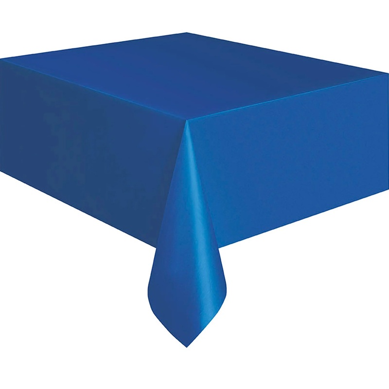 Royal Blue Solid Rectangular Plastic Table Cover, 54" x 108"