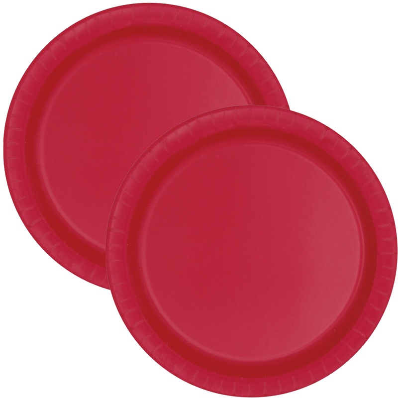 Ruby Red Solid Round 9" Dinner Plates, 16ct
