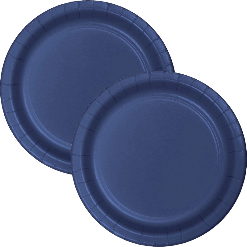 True Navy Blue Solid Round 9" Dinner Plates, 16ct