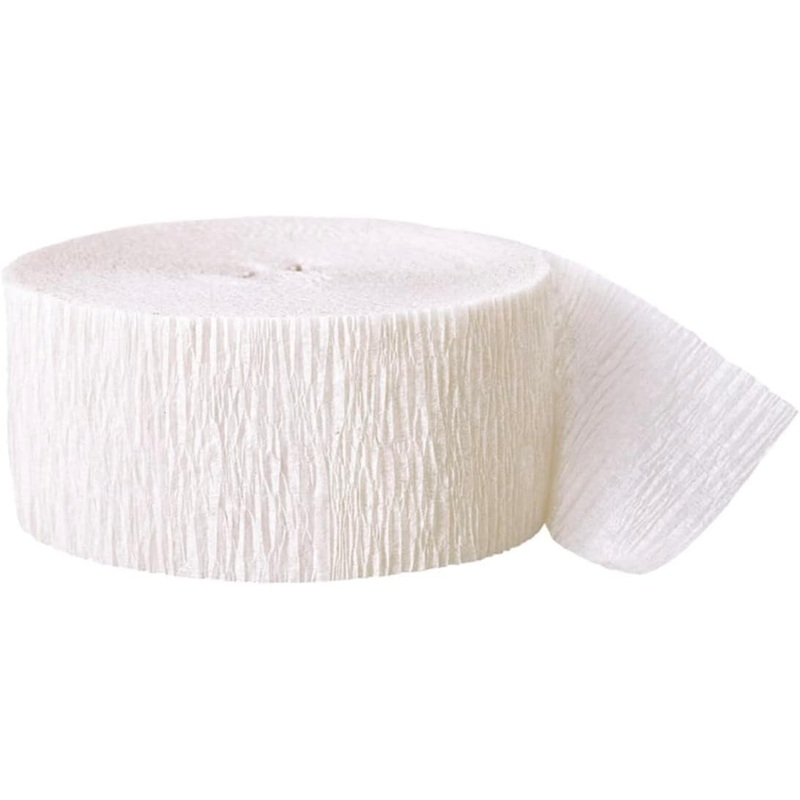 White Crepe Paper Streamer, 81 ft