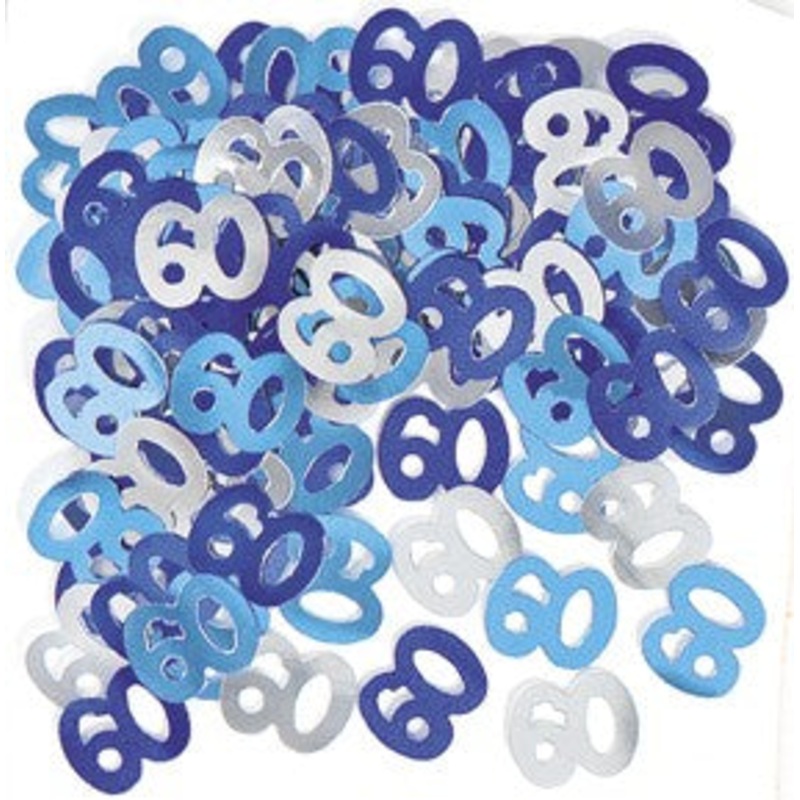 60th Blue Foil Confetti