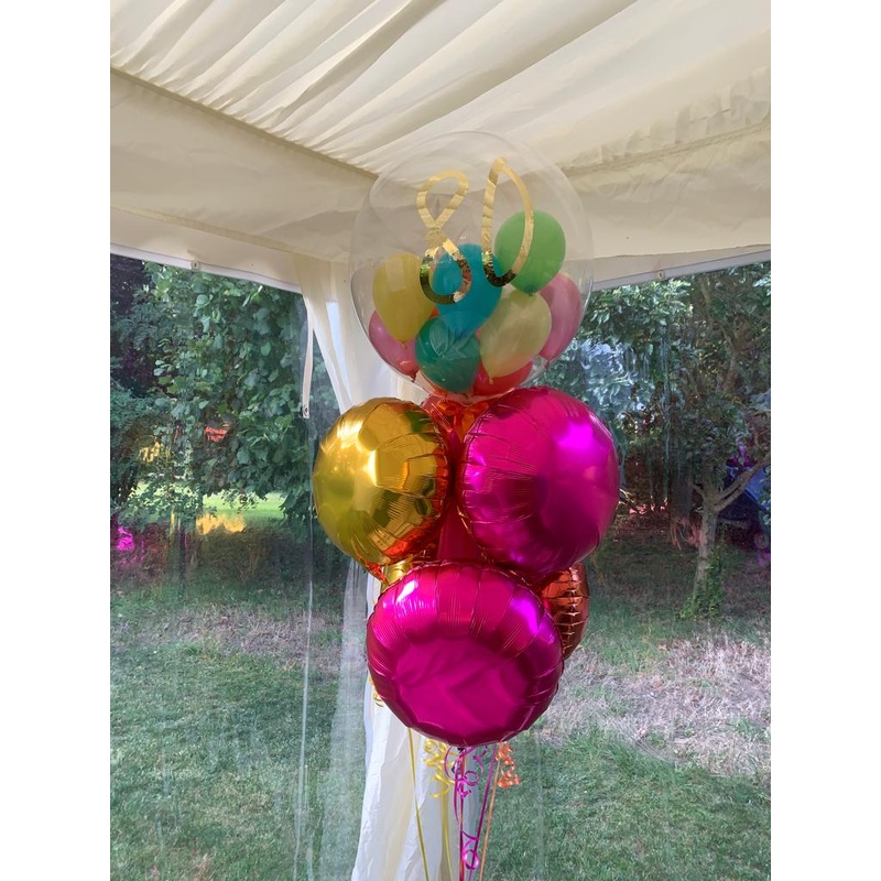 80th Colourful Balloon Bunch