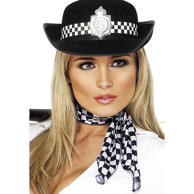 Black Felt Police Woman's Hat