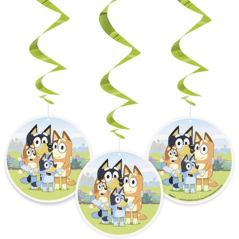 Bluey Hanging Swirl Decorations 3 Pieces