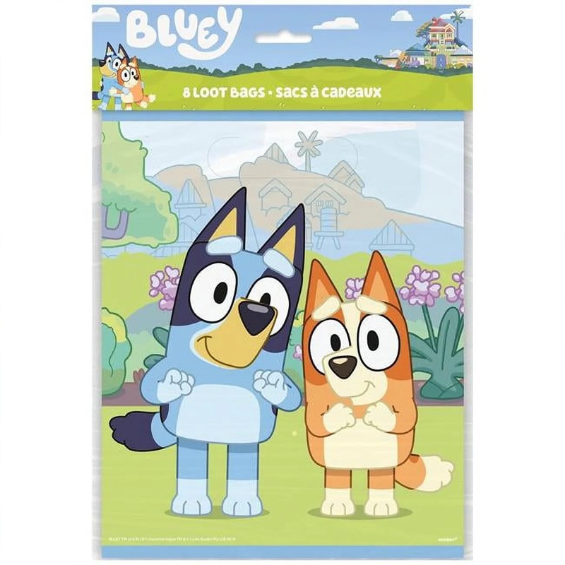 Bluey Plastic Lootbags 8 ct