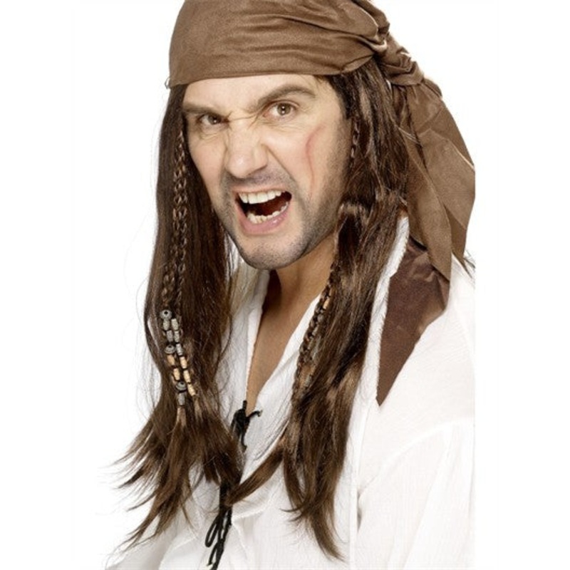 Brown Buccaneer Pirate's Wig