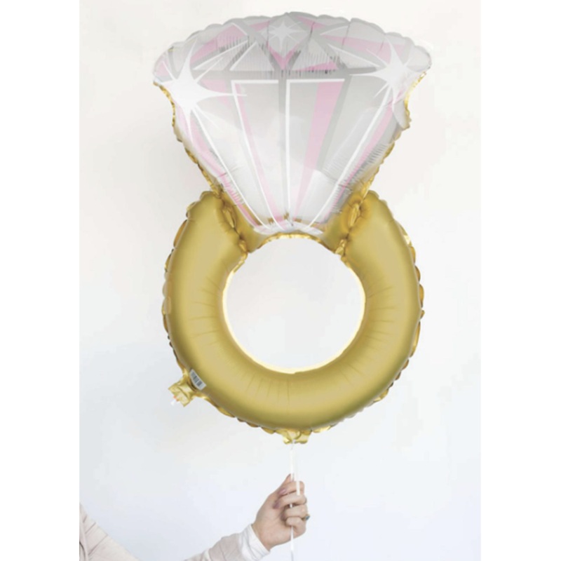 Diamond Ring Giant Foil Balloon 26", Packaged