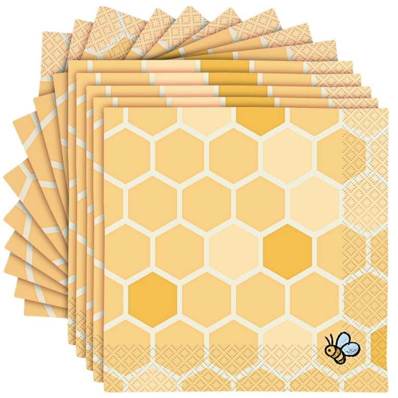 Disneys Winnie the Pooh Honey Comb Luncheon Napkins 16 Pc