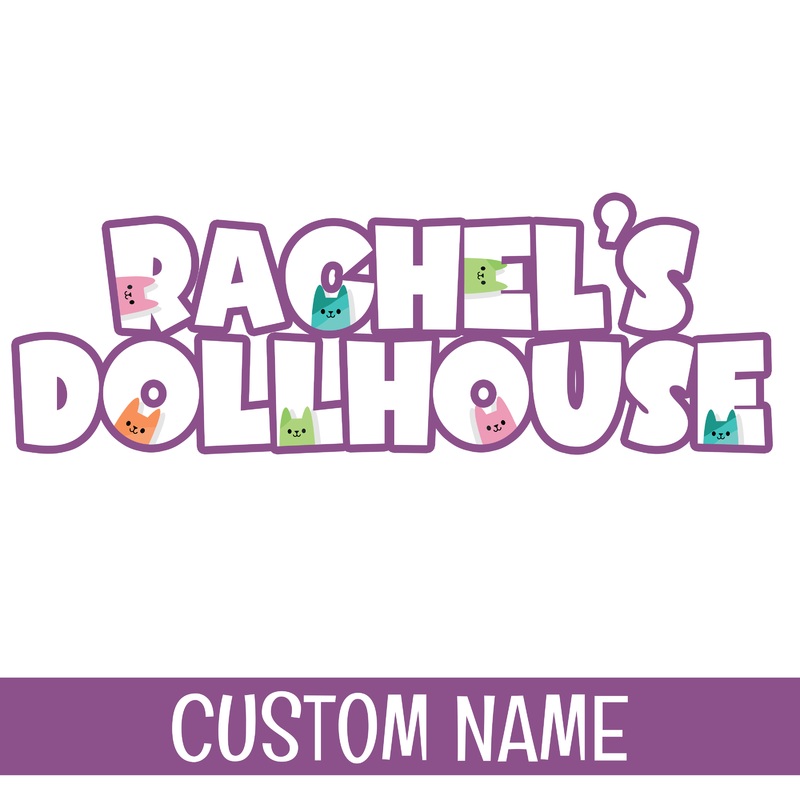 Gabby Dollhouse Birthday Custom Name Logo