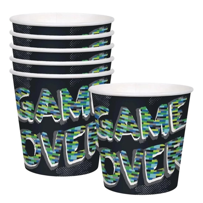 Gamer Birthday Paper Snack Bucket, 6ct