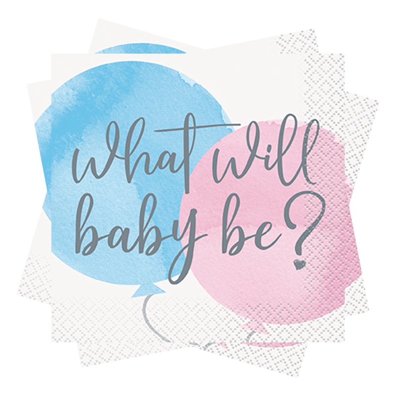 Gender Reveal Party Beverage Napkins, 16ct