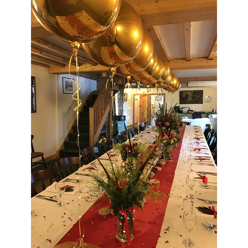 Gold Foil Orb Balloons with Fairy Light Strings