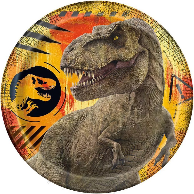 Jurassic World Paper Party Snack Plates 7", 8ct