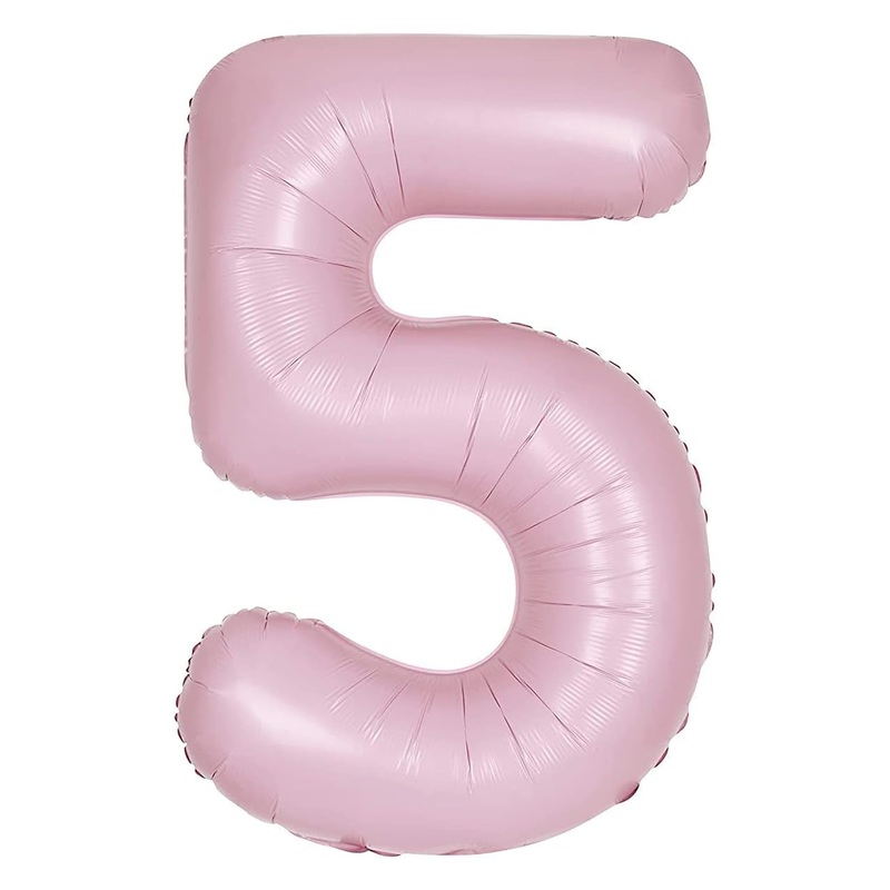 Matte Lovely Pink 5 Number Foil Balloon 34"