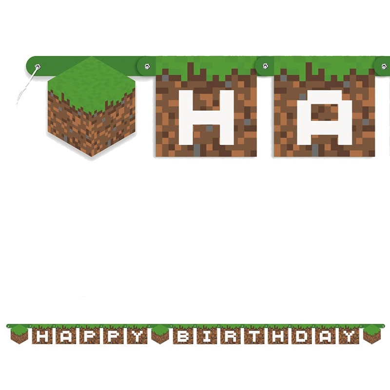 Minecraft Happy Birthday Banner 6.5 ft
