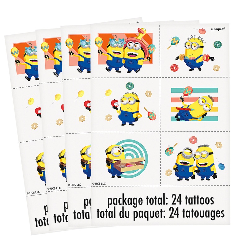 Minions Despicable Me Temporary Tattoos  24 Ct