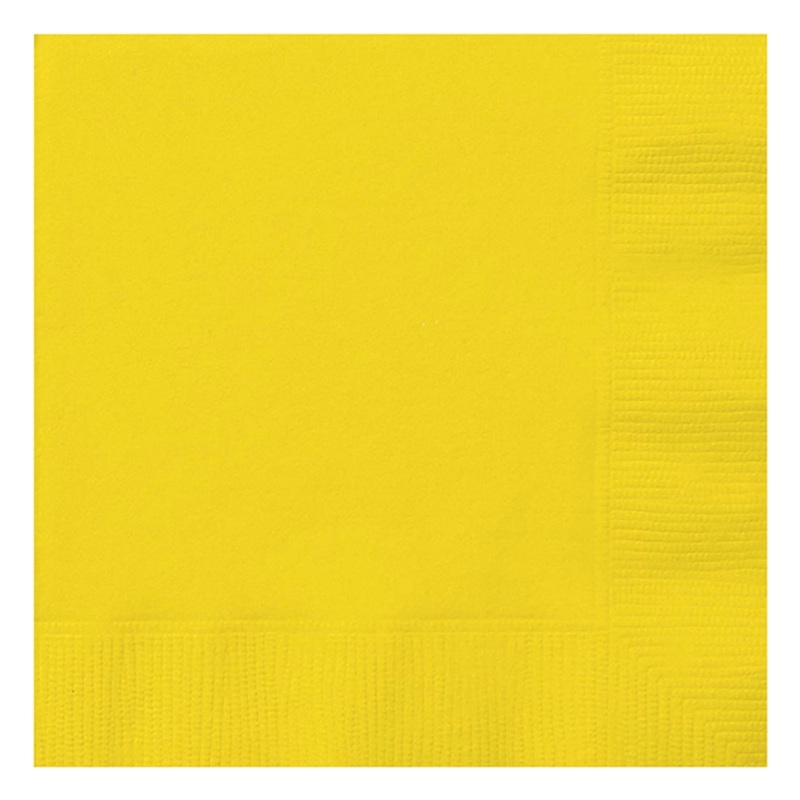 Neon Yellow Solid Luncheon Paper Napkins, 20ct