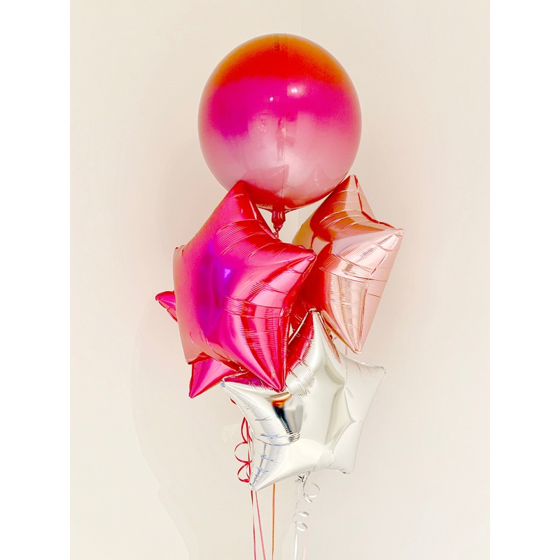 Ombre Pink Orb and Star Bunch
