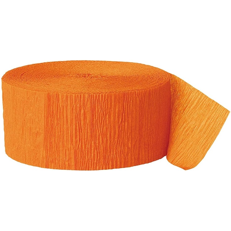 Orange Crepe Paper Streamer, 81 ft