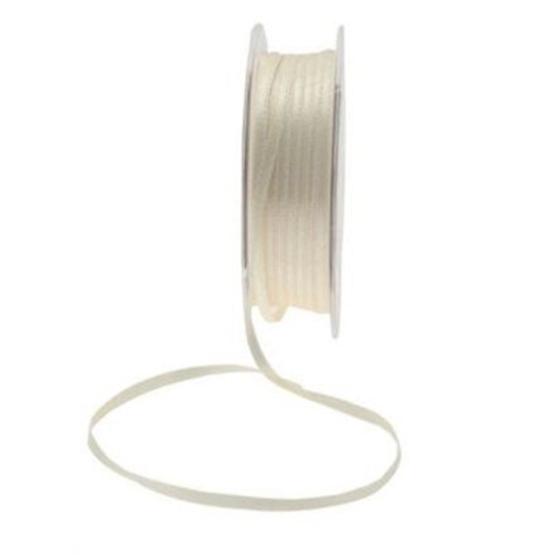 Satin Ribbon 3mm x 50m Satin Ivory