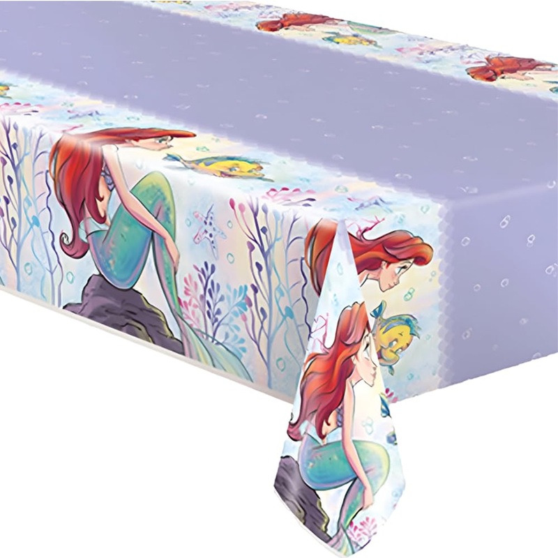 The Little Mermaid Rectangular Plastic Table Cover - 54" x 84"