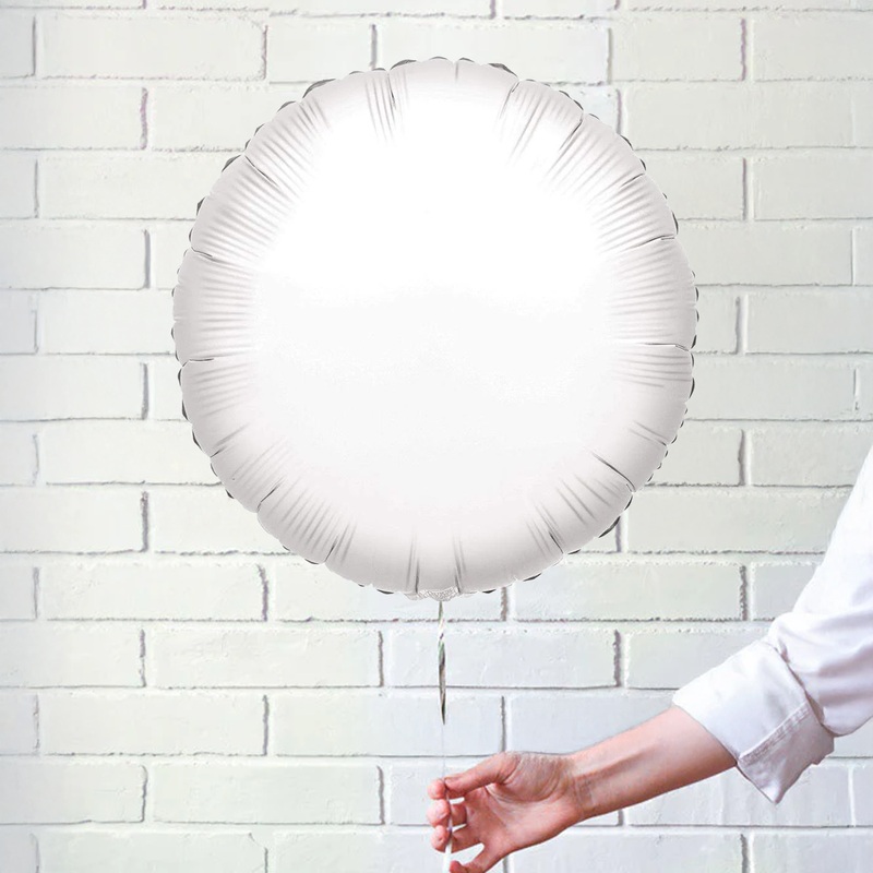 White Round Foil Balloon 18