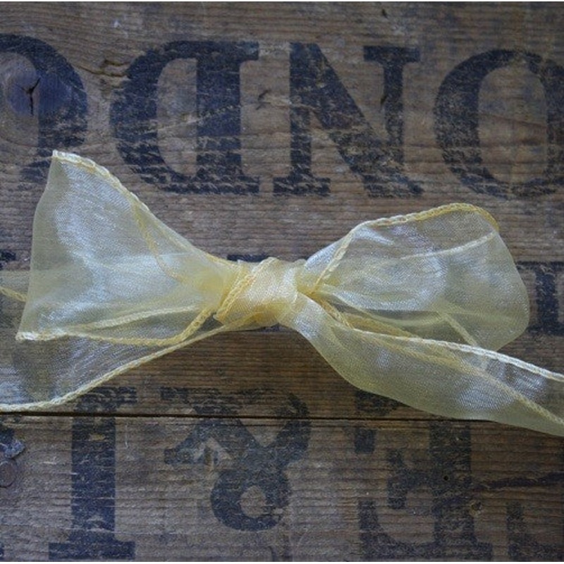 Wired Chiffon Ribbon Gold , 50mm
