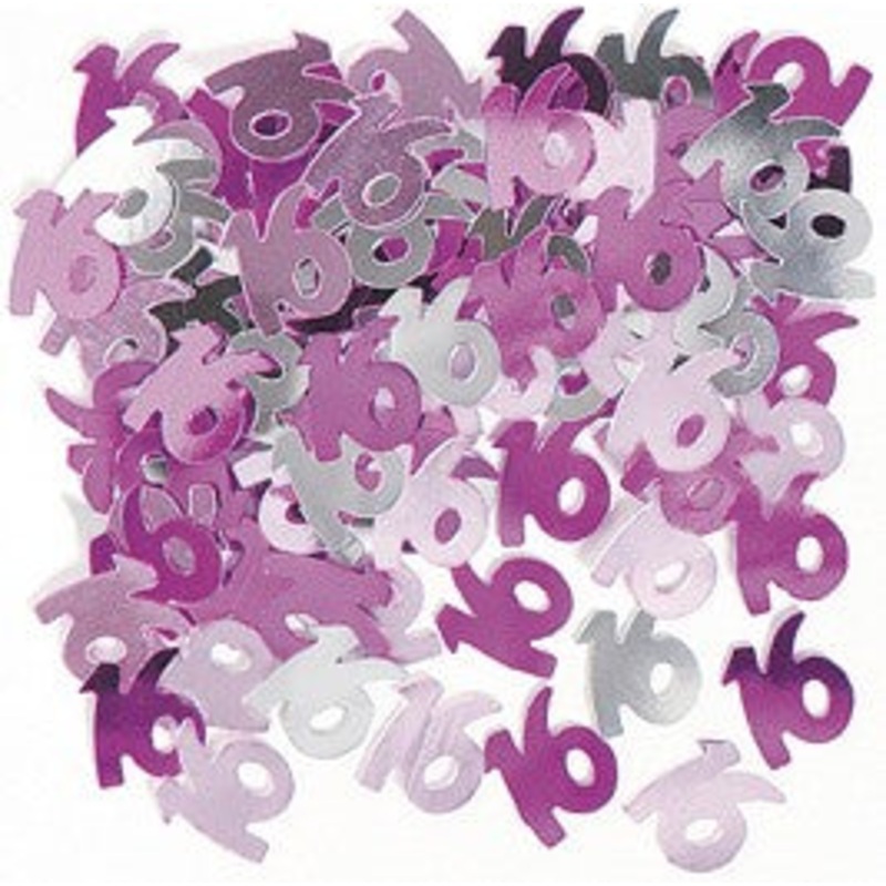 16th Pink Foil Confetti