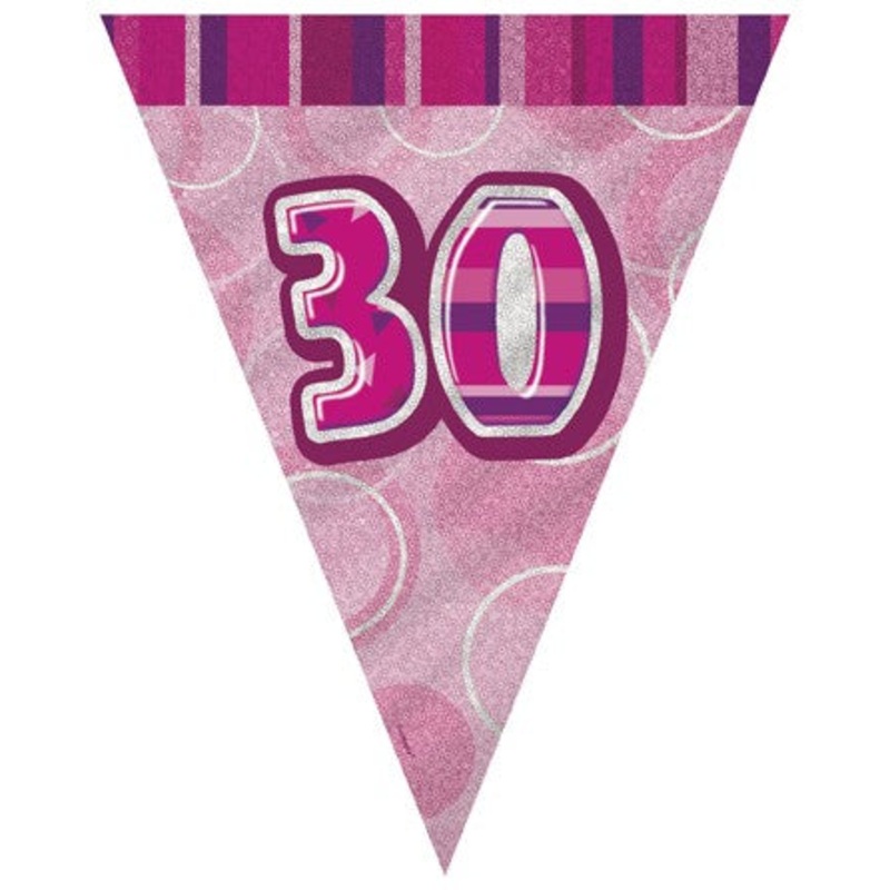 30th Pink Flag Banner