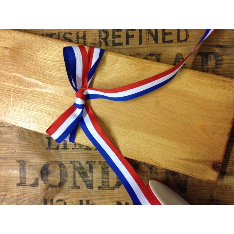 5m x 15mm Red, White and Blue Ribbon Kings Coronation