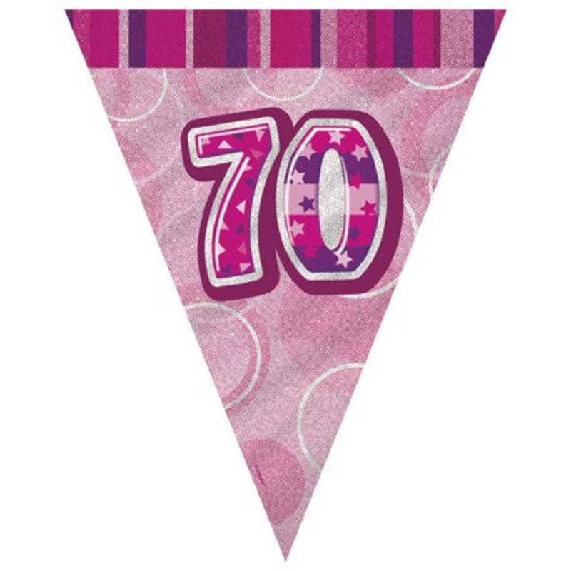 70th Pink Flag Banner