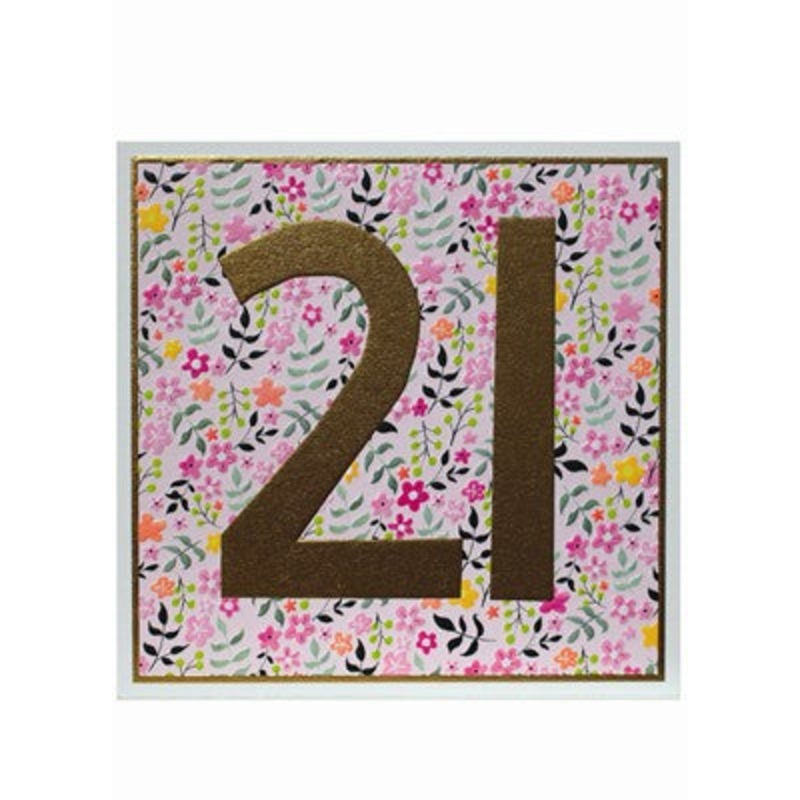 Floral 21st Birthday Card