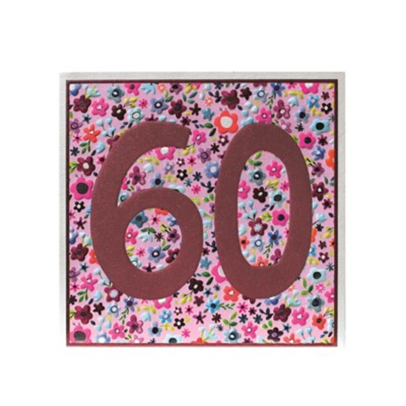 Floral 60th Birthday Card