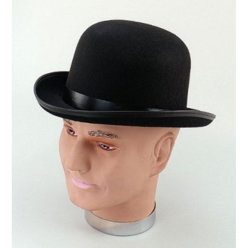 Headware - Black Felt Bowler Hat